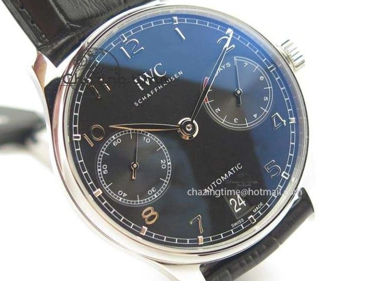 MIROTIME 0205 Practical Portuguese Real PR IW500109 ZF 1:1 Best Edition Black Dial On Black Leather Strap A52010 V 7308